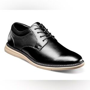 Nunn Bush Black Derby with Tan Sole Size 9.5